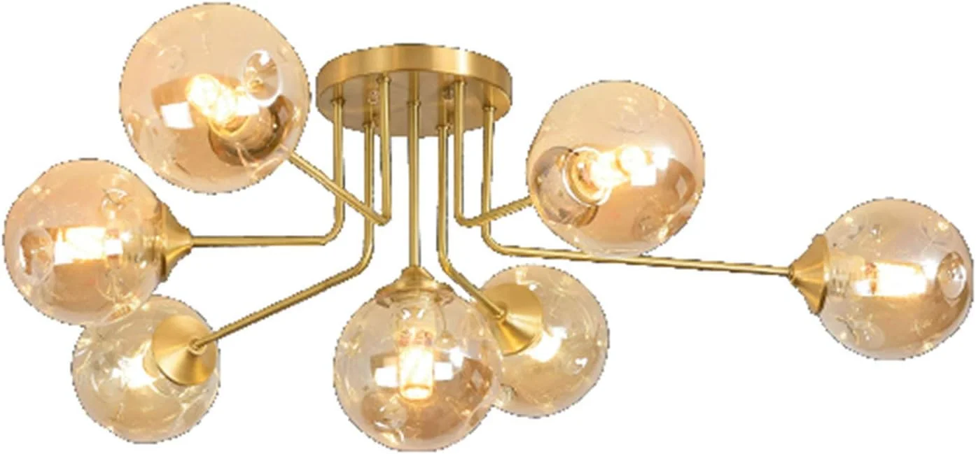 لوستر مدرن برنجی آویز، لوستر 9 شاخه طلایی به سبک اواسط قرن، چراغ سقفی مناسب برای اتاق ناهارخوری، اتاق خواب، اتاق نشیمن، سرپیچ E27، مدرن، پوشش کهربایی - 7 شاخه لوستر مدرن برنجی آویز، لوستر 9 شاخه طلایی به سبک اواسط قرن، چراغ سقفی مناسب برای اتاق ناهارخوری، اتاق خواب، اتاق نشیمن، سرپیچ E27، مدرن، پوشش کهربایی - 7 شاخه