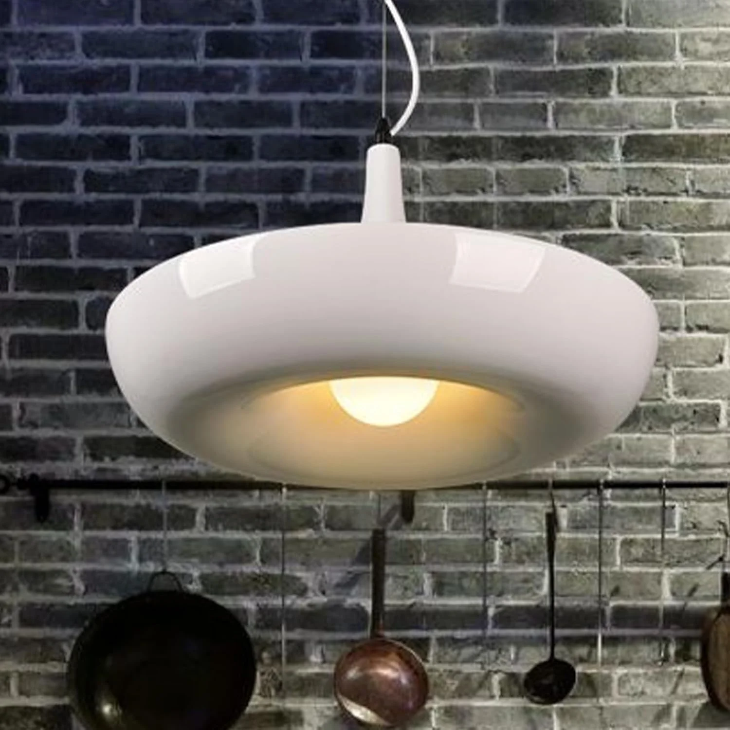 چراغ آویز باغی | لوستر سقفی مدرن سفید | چراغ سقفی مینیمالیستی تزئینی برای دکوراسیون منزل، آشپزخانه، دفتر کار، اتاق غذاخوری، رستوران، خانه روستایی