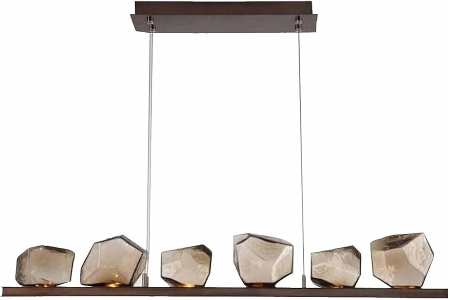 لوستر مدرن اتاق نشیمن با نورپردازی شیشه ای مشکی خطی، چراغ آویز فلزی 6 شاخه قابل تنظیم مناسب برای میز ناهارخوری و بار لوستر مدرن اتاق نشیمن با نورپردازی شیشه ای مشکی خطی، چراغ آویز فلزی 6 شاخه قابل تنظیم مناسب برای میز ناهارخوری و بار