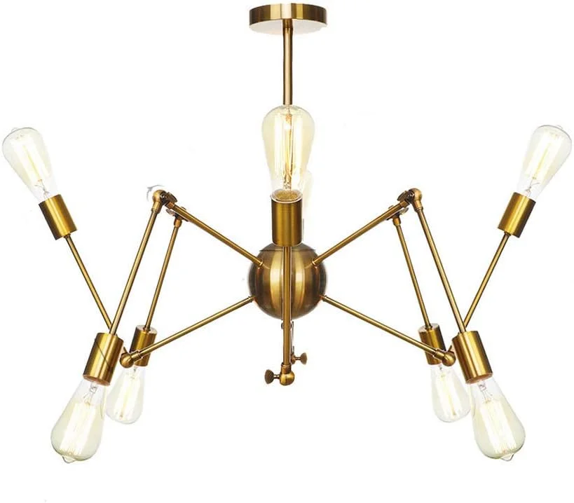 لوستر طلایی E26، چراغ آویز مدرن، روشنایی، مناسب برای آشپزخانه، اتاق نشیمن، اتاق غذاخوری، اتاق خواب، خانه روستایی، طلایی - 8 شاخه لوستر طلایی E26، چراغ آویز مدرن، روشنایی، مناسب برای آشپزخانه، اتاق نشیمن، اتاق غذاخوری، اتاق خواب، خانه روستایی، طلایی - 8 شاخه