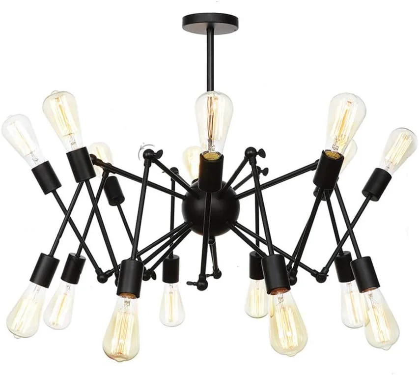 لوستر طلایی E26، چراغ آویز مدرن، روشنایی، مناسب برای آشپزخانه، اتاق نشیمن، اتاق غذاخوری، اتاق خواب، خانه روستایی، تک رنگ - 16 شاخه