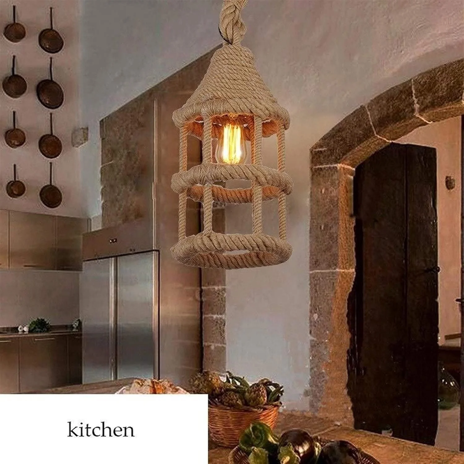 لوستر آویز اتاق ناهارخوری، چراغ آویز، چراغ سقفی، دکور هنری اتاق، طناب کنفی، فلز آهنی، روستیک نوردیک برای راهرو، بار، کافه، دکوراسیون اتاق زیر شیروانی، لامپ E14 لوستر آویز اتاق ناهارخوری، چراغ آویز، چراغ سقفی، دکور هنری اتاق، طناب کنفی، فلز آهنی، روستیک نوردیک برای راهرو، بار، کافه، دکوراسیون اتاق زیر شیروانی، لامپ E14