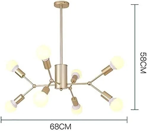 لوسترهای آویز طلایی - چراغ سقفی نیمه فرورفته فلزی - لوستر مدرن 8 لامپی مناسب برای اتاق نشیمن لوسترهای آویز طلایی - چراغ سقفی نیمه فرورفته فلزی - لوستر مدرن 8 لامپی مناسب برای اتاق نشیمن