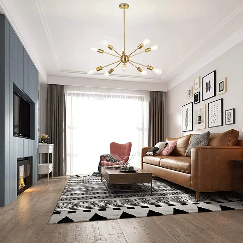 لوستر طلایی E26، چراغ آویز مدرن، روشنایی، مناسب برای آشپزخانه، اتاق نشیمن، اتاق غذاخوری، اتاق خواب، خانه های روستایی، طلایی - 12 شاخه لوستر طلایی E26، چراغ آویز مدرن، روشنایی، مناسب برای آشپزخانه، اتاق نشیمن، اتاق غذاخوری، اتاق خواب، خانه های روستایی، طلایی - 12 شاخه