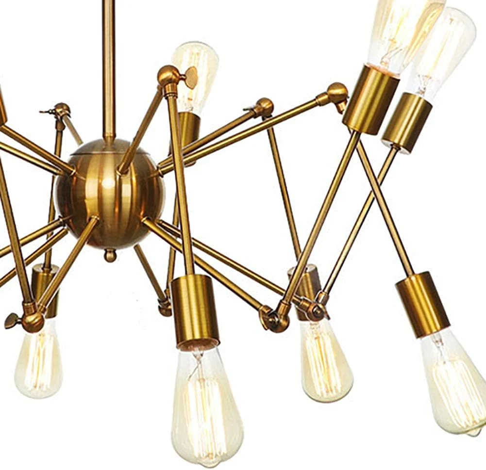 لوستر طلایی E26، چراغ آویز مدرن، روشنایی، مناسب برای آشپزخانه، اتاق نشیمن، اتاق غذاخوری، اتاق خواب، خانه های روستایی، طلایی - 12 شاخه لوستر طلایی E26، چراغ آویز مدرن، روشنایی، مناسب برای آشپزخانه، اتاق نشیمن، اتاق غذاخوری، اتاق خواب، خانه های روستایی، طلایی - 12 شاخه