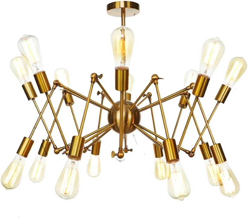 لوستر طلایی E26، چراغ آویز مدرن، روشنایی، مناسب برای آشپزخانه، اتاق نشیمن، اتاق غذاخوری، اتاق خواب، خانه روستایی، طلایی - 16 شاخه لوستر طلایی E26، چراغ آویز مدرن، روشنایی، مناسب برای آشپزخانه، اتاق نشیمن، اتاق غذاخوری، اتاق خواب، خانه روستایی، طلایی - 16 شاخه