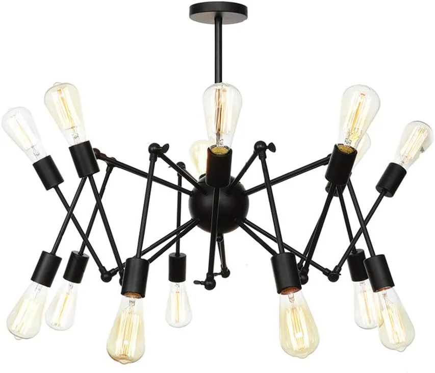 لوستر طلایی E26، چراغ آویز مدرن، روشنایی، مناسب برای آشپزخانه، اتاق نشیمن، اتاق غذاخوری، اتاق خواب، خانه روستایی، تک رنگ - 14 شاخه لوستر طلایی E26، چراغ آویز مدرن، روشنایی، مناسب برای آشپزخانه، اتاق نشیمن، اتاق غذاخوری، اتاق خواب، خانه روستایی، تک رنگ - 14 شاخه