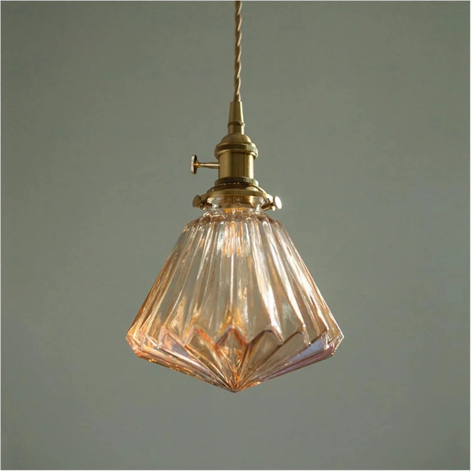 لوستر سقفی شیشه ای - لوستر لامپ مسی برنجی - آباژور شفاف مینیمالیستی، لوستر رستورانی