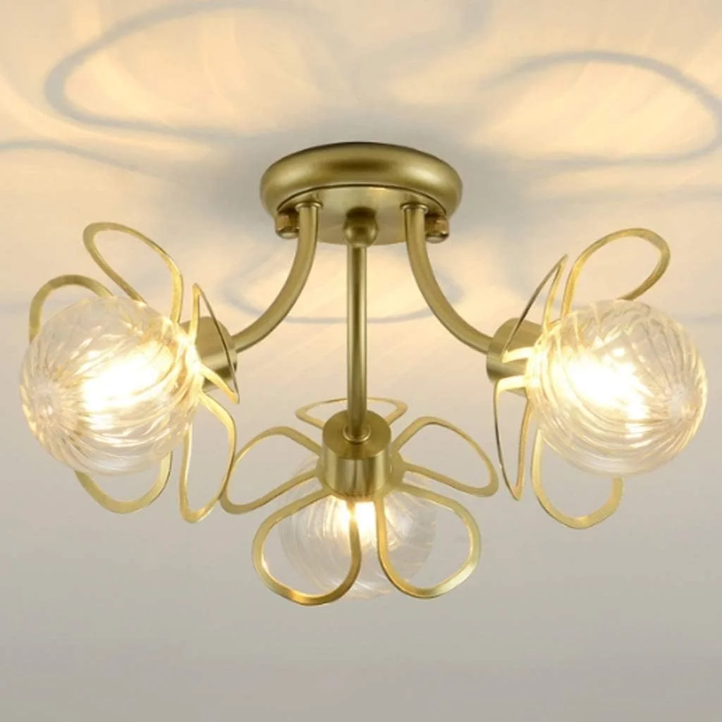 لوستر ال ای دی E27، چراغ های روشنایی داخلی، لامپ اتاق خواب، دکور مدرن، طلایی