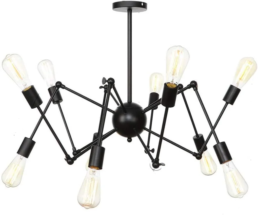 لوستر طلایی E26، چراغ آویز مدرن، روشنایی، مناسب برای آشپزخانه، اتاق نشیمن، اتاق غذاخوری، اتاق خواب، خانه های روستایی، تک رنگ - 10 شاخه