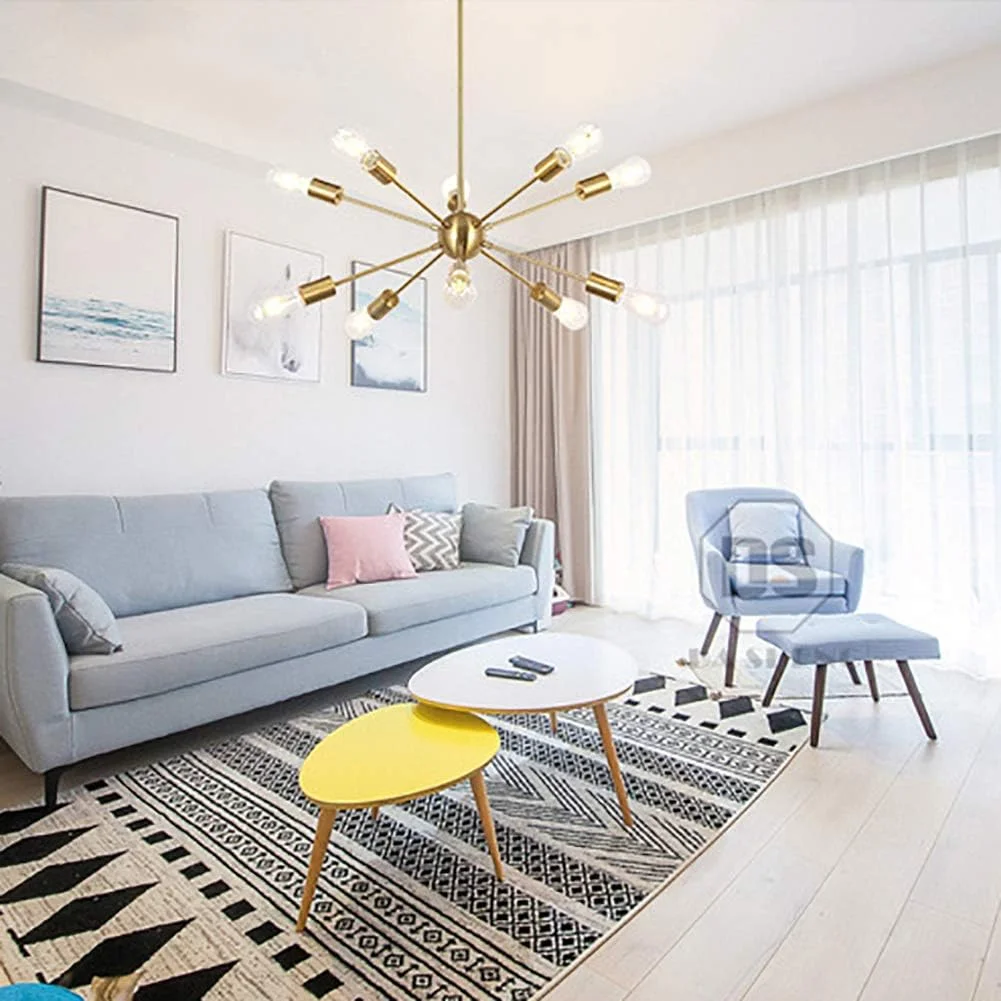 لوستر طلایی E26، چراغ آویز مدرن، روشنایی، مناسب برای آشپزخانه، اتاق نشیمن، اتاق غذاخوری، اتاق خواب، خانه روستایی، طلایی - 16 شاخه لوستر طلایی E26، چراغ آویز مدرن، روشنایی، مناسب برای آشپزخانه، اتاق نشیمن، اتاق غذاخوری، اتاق خواب، خانه روستایی، طلایی - 16 شاخه