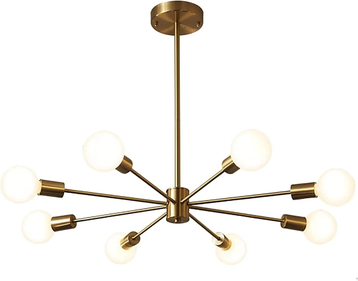 لوستر مدرن صنعتی لوستر E27 طلایی برنجی چراغ آویز دکوراسیون منزل لوستر آویز لوکس، دکور مدرن، تک رنگ - 8 چراغ