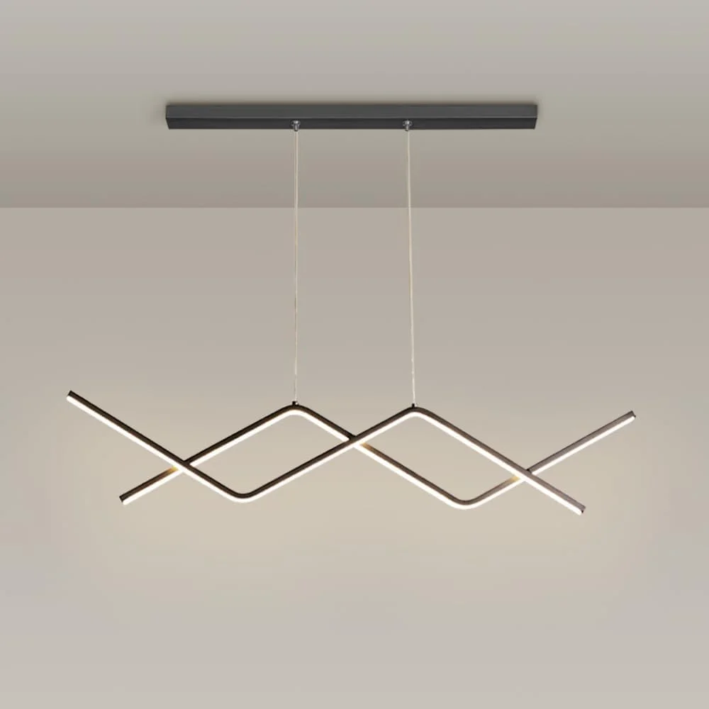 لوستر موجی خطی آویز سقفی 26 وات، مناسب برای جزیره آشپزخانه، لوستر مینیمال برای اتاق ناهارخوری و نشیمن لوستر موجی خطی آویز سقفی 26 وات، مناسب برای جزیره آشپزخانه، لوستر مینیمال برای اتاق ناهارخوری و نشیمن