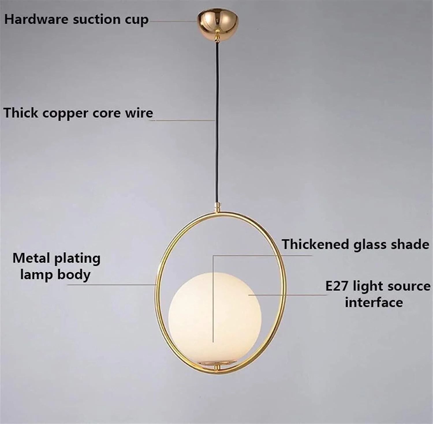 لوستر مدرن طلایی آبکاری شده از جنس آهن فرفورژه، لوستر تک شاخه کوچک با طراحی خلاقانه، مناسب برای رستوران مدرن، اتاق نشیمن