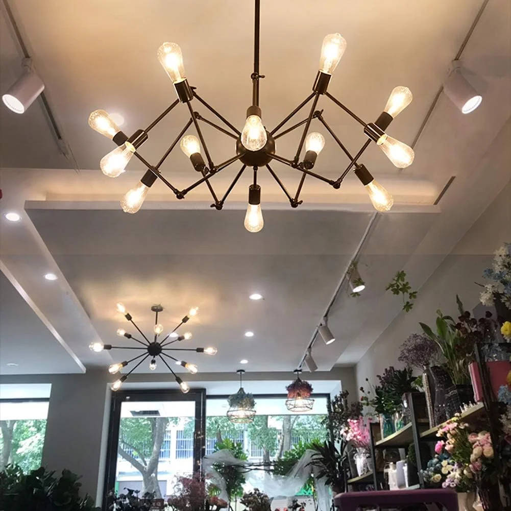 لوستر طلایی E26، چراغ آویز مدرن، روشنایی، مناسب برای آشپزخانه، اتاق نشیمن، اتاق غذاخوری، اتاق خواب، خانه روستایی، تک رنگ - 14 شاخه لوستر طلایی E26، چراغ آویز مدرن، روشنایی، مناسب برای آشپزخانه، اتاق نشیمن، اتاق غذاخوری، اتاق خواب، خانه روستایی، تک رنگ - 14 شاخه