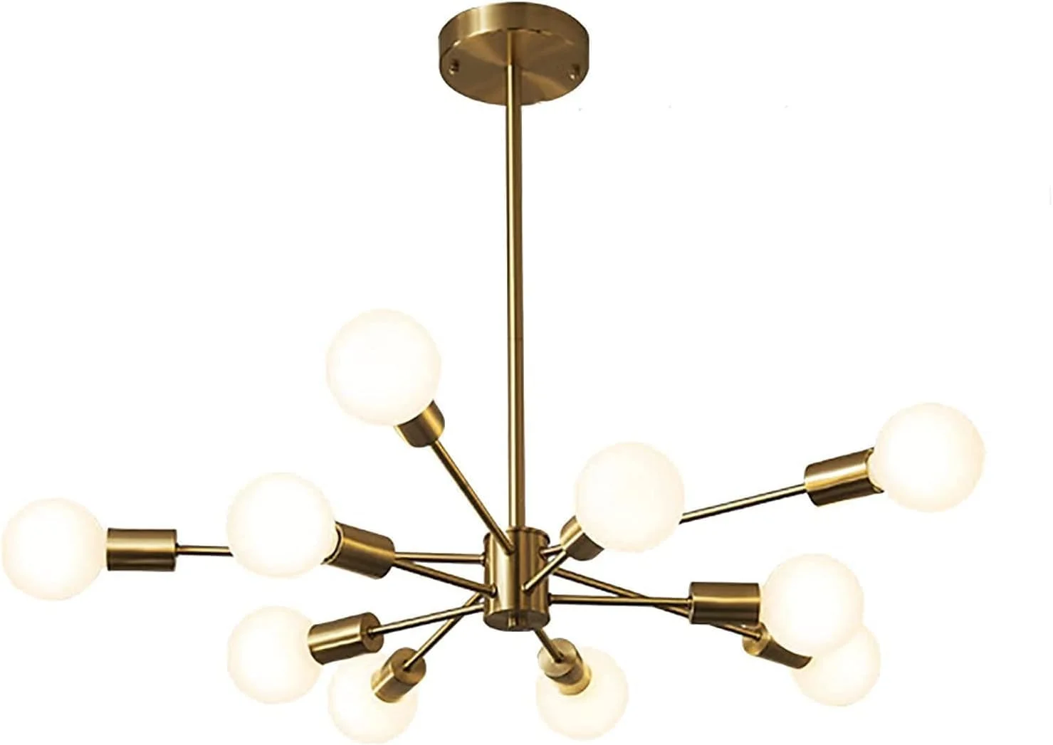 لوستر مدرن صنعتی E27 طلایی برنجی چراغ آویز دکوراسیون منزل لوکس، دکور مدرن، تک رنگ - 10 چراغ لوستر مدرن صنعتی E27 طلایی برنجی چراغ آویز دکوراسیون منزل لوکس، دکور مدرن، تک رنگ - 10 چراغ