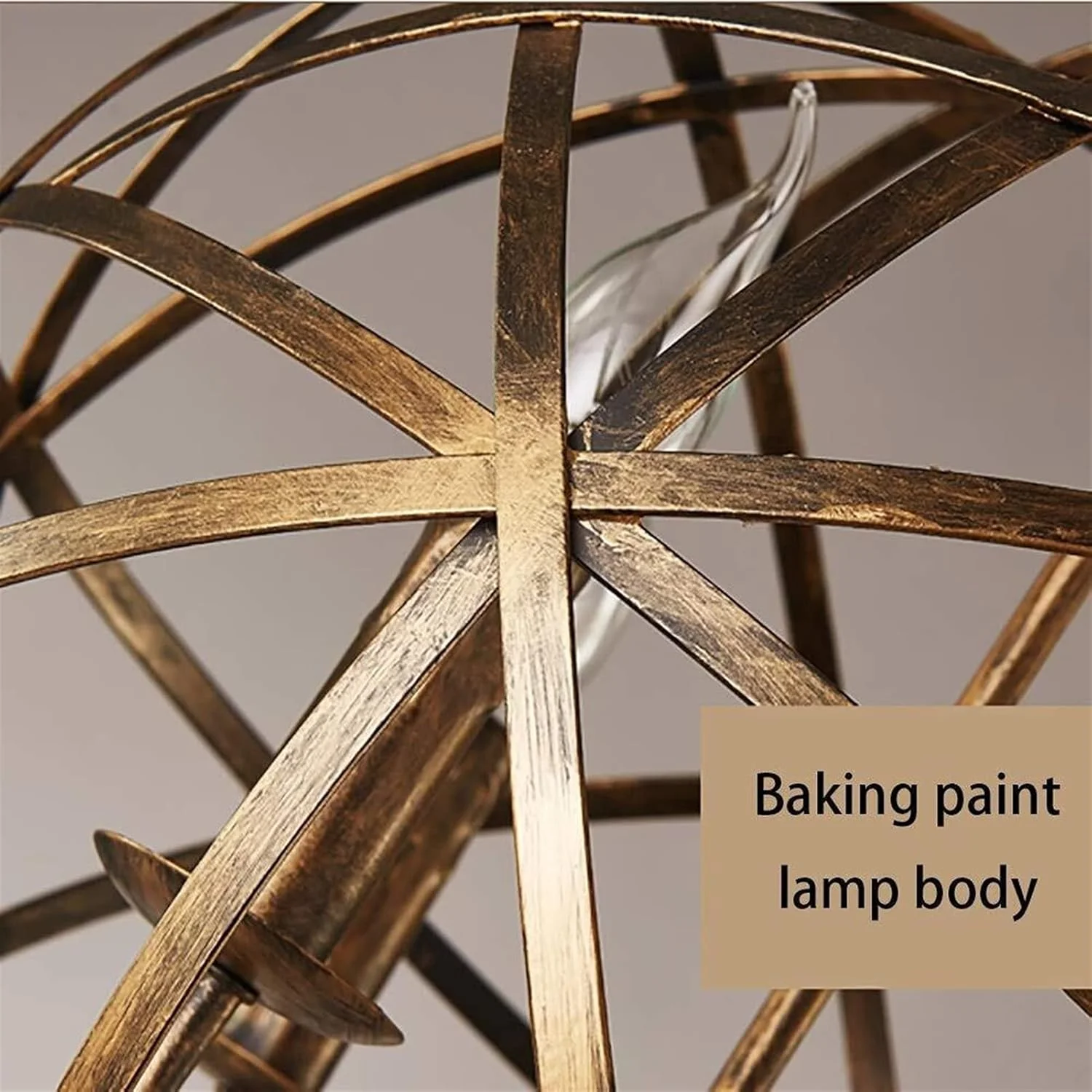 لوستر ال ای دی عالی + رشته ای، чердак یکپارچهسازی با سیستمعامل، آهن فرفورژه خلاقانه، گرد، 4 لامپ، سر قابل تنظیم، کافه بار، رستوران، لوستر/لامپ کروی