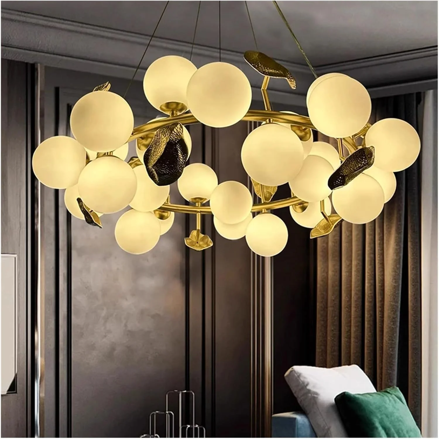 لوستر کره هنری طلایی برنجی، چراغ آویز هندسی مدرن با عرض 120 سانتی متر، چراغ های LED دکور خانه برای آشپزخانه، دکور مدرن، دیمینگ - 120 سانتی متر لوستر کره هنری طلایی برنجی، چراغ آویز هندسی مدرن با عرض 120 سانتی متر، چراغ های LED دکور خانه برای آشپزخانه، دکور مدرن، دیمینگ - 120 سانتی متر