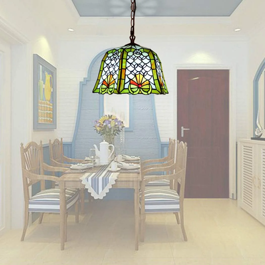 لوستر به سبک تیفانی، چراغ آویز اروپایی، چراغ های روشنایی خلاقانه شیشه ای رنگی دست ساز برای اتاق نشیمن، اتاق خواب، آشپزخانه، 30 سانتی متر لوستر به سبک تیفانی، چراغ آویز اروپایی، چراغ های روشنایی خلاقانه شیشه ای رنگی دست ساز برای اتاق نشیمن، اتاق خواب، آشپزخانه، 30 سانتی متر
