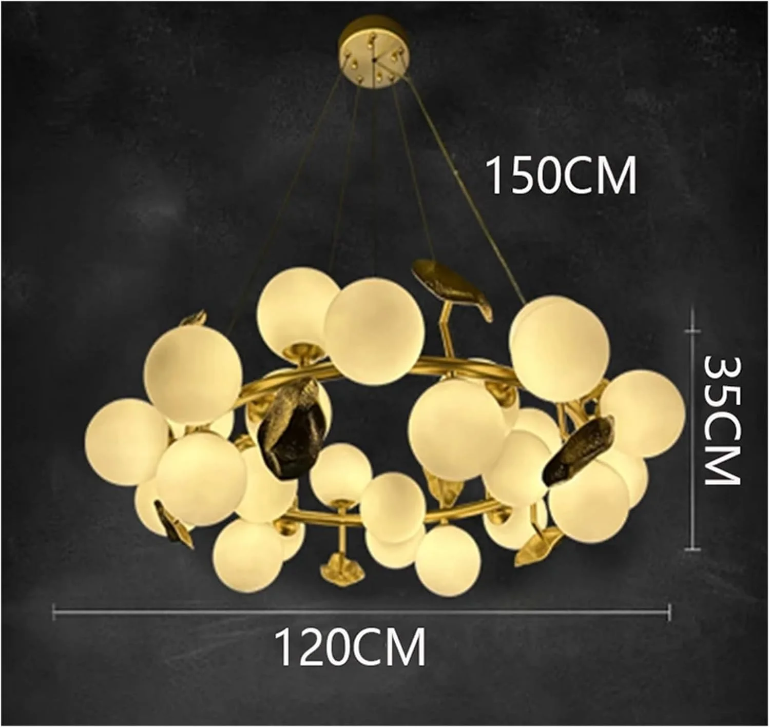 لوستر کره هنری طلایی برنجی، چراغ آویز هندسی مدرن با عرض 120 سانتی متر، چراغ های LED دکور خانه برای آشپزخانه، دکور مدرن، دیمینگ - 120 سانتی متر لوستر کره هنری طلایی برنجی، چراغ آویز هندسی مدرن با عرض 120 سانتی متر، چراغ های LED دکور خانه برای آشپزخانه، دکور مدرن، دیمینگ - 120 سانتی متر