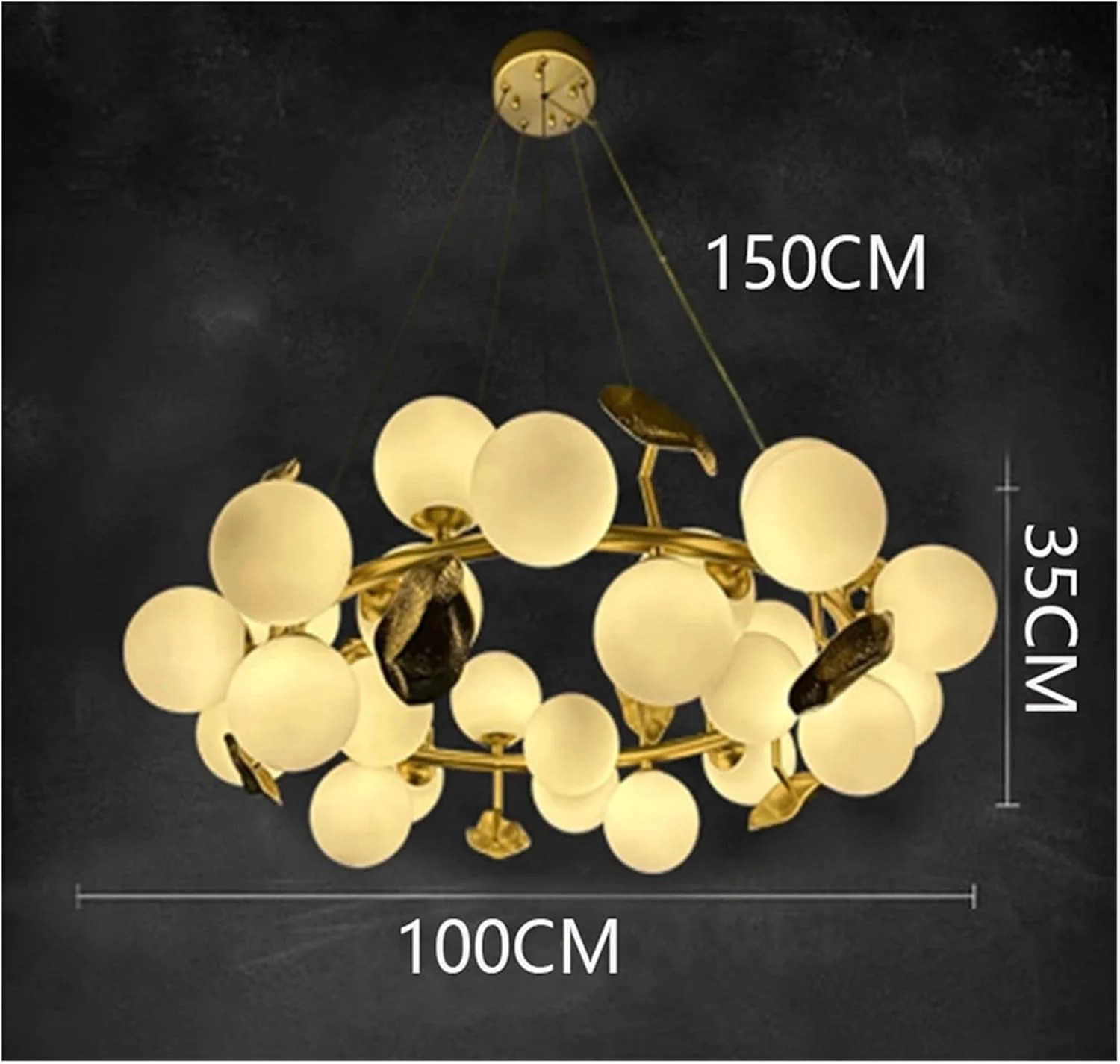 لوستر کره هنری طلایی برنجی، چراغ آویز هندسی مدرن با عرض 120 سانتی متر، چراغ های LED دکور خانه برای آشپزخانه، دکور مدرن، سفید سرد - 100 سانتی متر لوستر کره هنری طلایی برنجی، چراغ آویز هندسی مدرن با عرض 120 سانتی متر، چراغ های LED دکور خانه برای آشپزخانه، دکور مدرن، سفید سرد - 100 سانتی متر