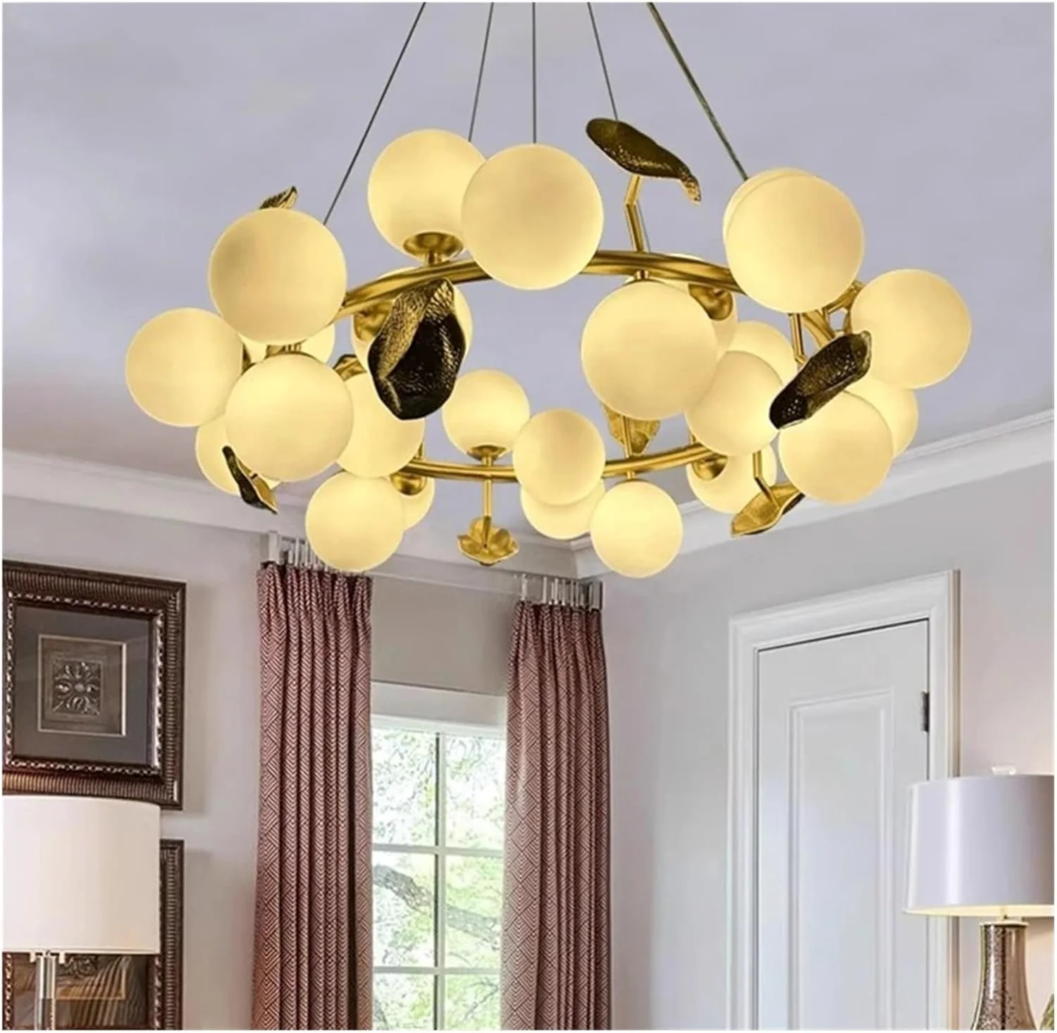 لوستر کره هنری طلایی برنجی، چراغ آویز هندسی مدرن 120 سانتی متری مناسب دکور خانه، چراغ های ال ای دی برای آشپزخانه، دکور مدرن، سفید گرم - 80 سانتی متر لوستر کره هنری طلایی برنجی، چراغ آویز هندسی مدرن 120 سانتی متری مناسب دکور خانه، چراغ های ال ای دی برای آشپزخانه، دکور مدرن، سفید گرم - 80 سانتی متر