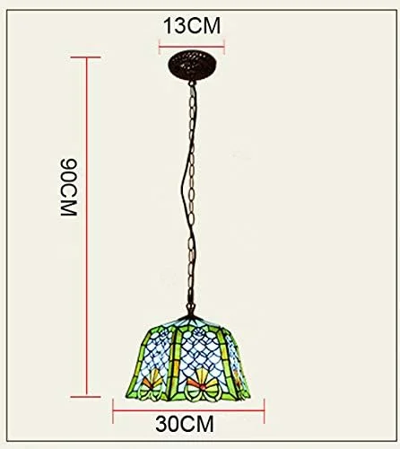 لوستر به سبک تیفانی، چراغ آویز اروپایی، چراغ های روشنایی خلاقانه شیشه ای رنگی دست ساز برای اتاق نشیمن، اتاق خواب، آشپزخانه، 30 سانتی متر لوستر به سبک تیفانی، چراغ آویز اروپایی، چراغ های روشنایی خلاقانه شیشه ای رنگی دست ساز برای اتاق نشیمن، اتاق خواب، آشپزخانه، 30 سانتی متر