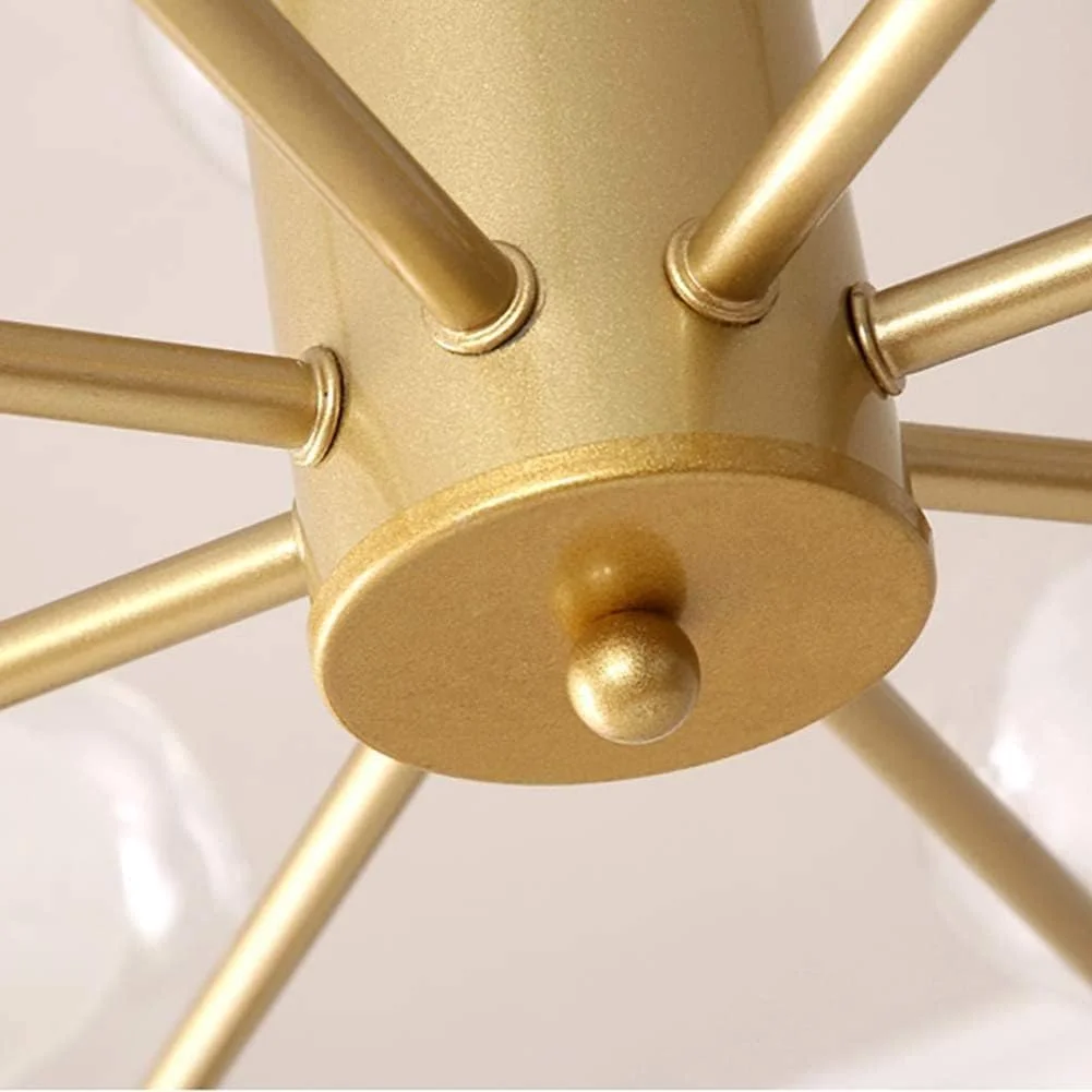 لوستر طلایی مدرن، چراغ سقفی نیمه فرورفته کلاسیک برای اتاق نشیمن لوستر طلایی مدرن، چراغ سقفی نیمه فرورفته کلاسیک برای اتاق نشیمن