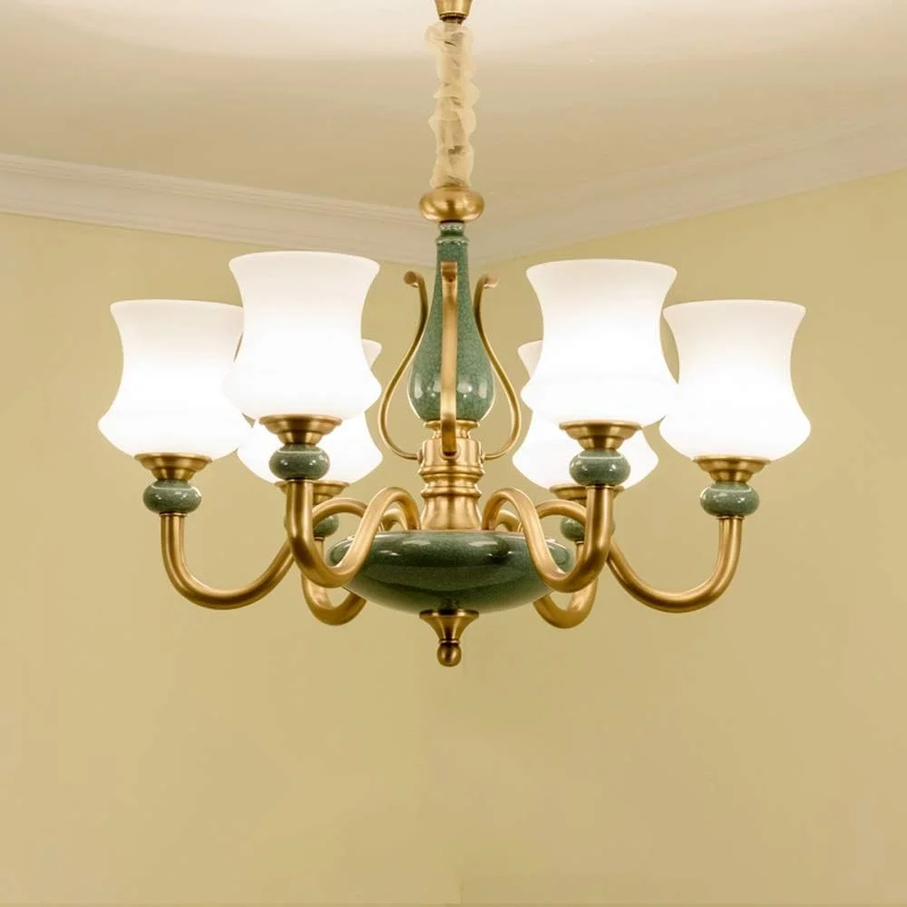 لوستر دیمر دار به سبک اروپایی E27 چند سر لامپ لوستر لامپ دیواری برنجی چراغ های آویز اتاق نشیمن ویلا مدرن لامپ سقفی رستوران مس خالص لوستر دیمر دار به سبک اروپایی E27 چند سر لامپ لوستر لامپ دیواری برنجی چراغ های آویز اتاق نشیمن ویلا مدرن لامپ سقفی رستوران مس خالص