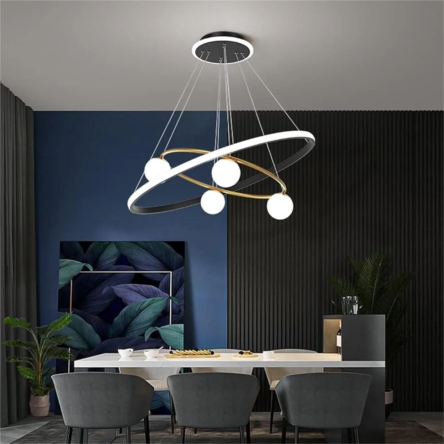 لوستر حلقهای، چراغ آویز قابل تنظیم نور، چراغ آویز فلزی - لوستر چراغهای آویز لوستر حلقهای، چراغ آویز قابل تنظیم نور، چراغ آویز فلزی - لوستر چراغهای آویز