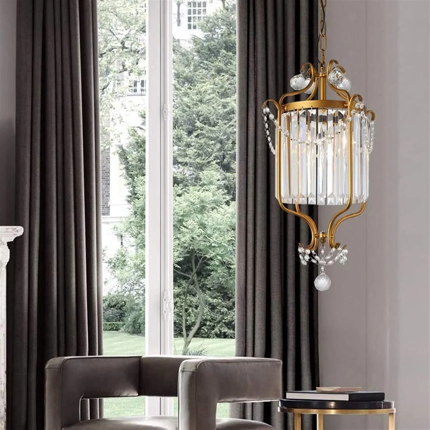 لوستر کریستالی رترو طلایی به سبک اروپایی و آمریکایی، ابعاد 35 * 35 * 59 سانتی متر، مناسب برای رستوران، ایوان، راهرو، اتاق غذاخوری، اتاق مطالعه، لامپ ال ای دی آهنی با نور گرم لوستر کریستالی رترو طلایی به سبک اروپایی و آمریکایی، ابعاد 35 * 35 * 59 سانتی متر، مناسب برای رستوران، ایوان، راهرو، اتاق غذاخوری، اتاق مطالعه، لامپ ال ای دی آهنی با نور گرم