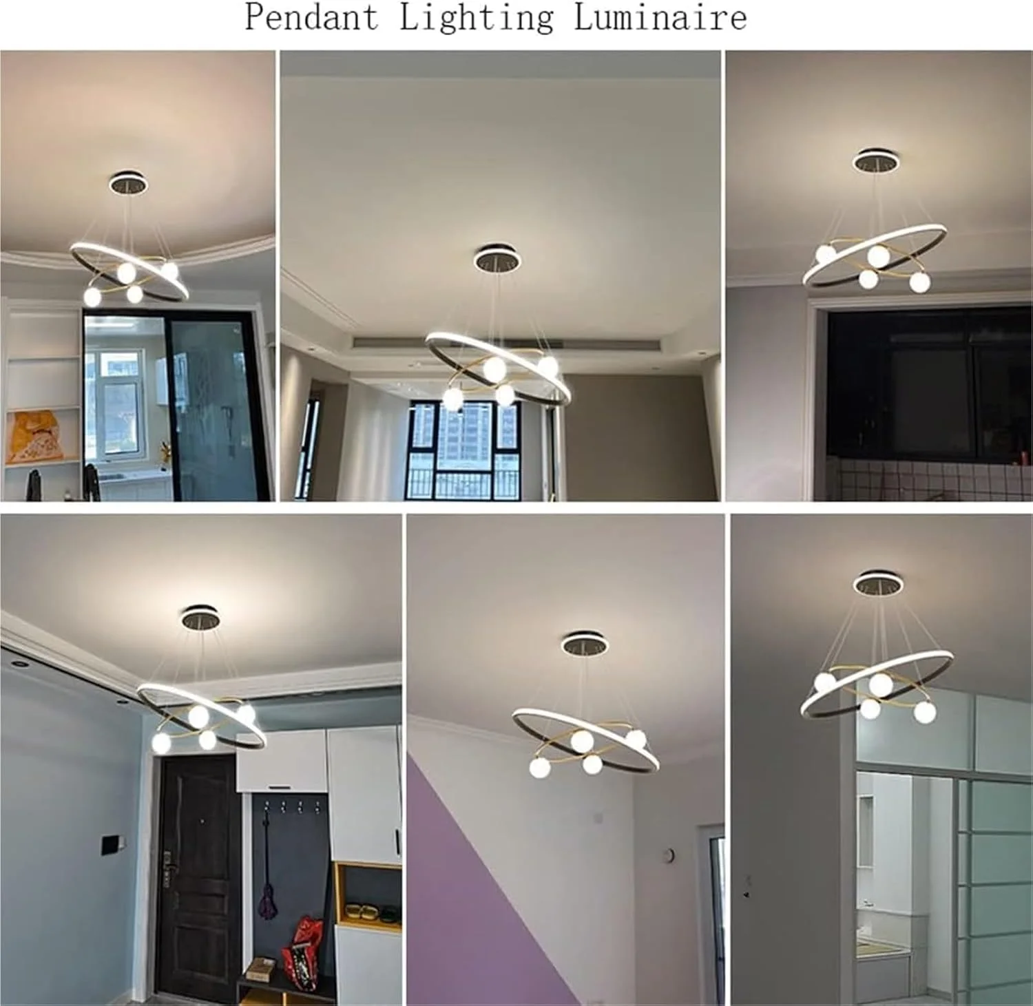 لوستر حلقهای، چراغ آویز قابل تنظیم نور، چراغ آویز فلزی - لوستر چراغهای آویز لوستر حلقهای، چراغ آویز قابل تنظیم نور، چراغ آویز فلزی - لوستر چراغهای آویز