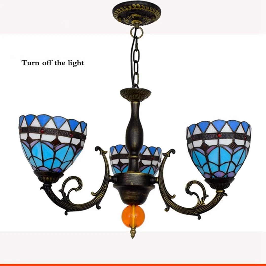 لوستر به سبک تیفانی، چراغ آویز 3 شاخه شیشه ای رنگی خلاقانه اروپایی، چراغ آویز تزئینی برای رستوران ها و اتاق خواب، 3 لامپ لوستر به سبک تیفانی، چراغ آویز 3 شاخه شیشه ای رنگی خلاقانه اروپایی، چراغ آویز تزئینی برای رستوران ها و اتاق خواب، 3 لامپ