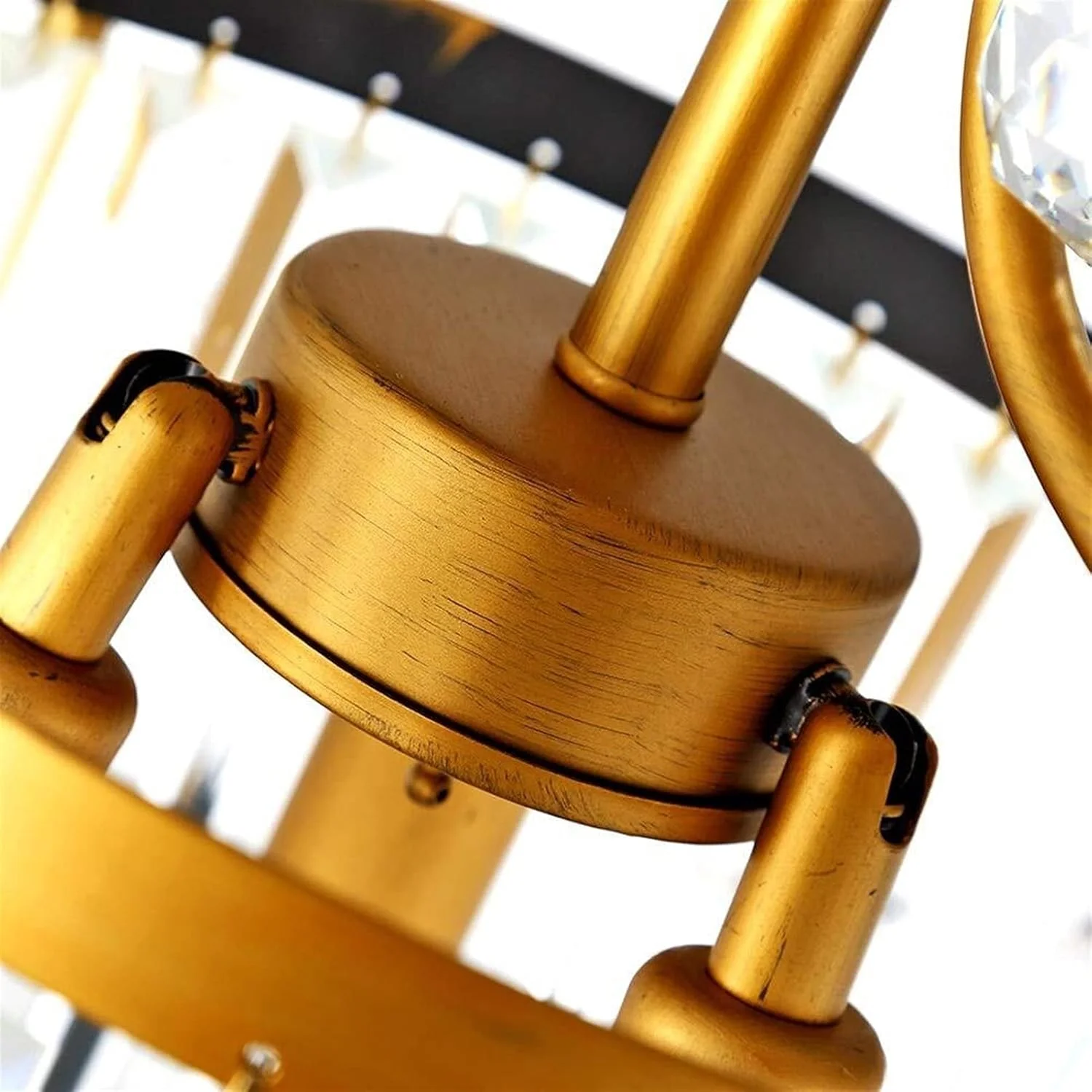 لوستر کریستالی رترو طلایی به سبک اروپایی و آمریکایی، ابعاد 35 * 35 * 59 سانتی متر، مناسب برای رستوران، ایوان، راهرو، اتاق غذاخوری، اتاق مطالعه، لامپ ال ای دی آهنی با نور گرم لوستر کریستالی رترو طلایی به سبک اروپایی و آمریکایی، ابعاد 35 * 35 * 59 سانتی متر، مناسب برای رستوران، ایوان، راهرو، اتاق غذاخوری، اتاق مطالعه، لامپ ال ای دی آهنی با نور گرم