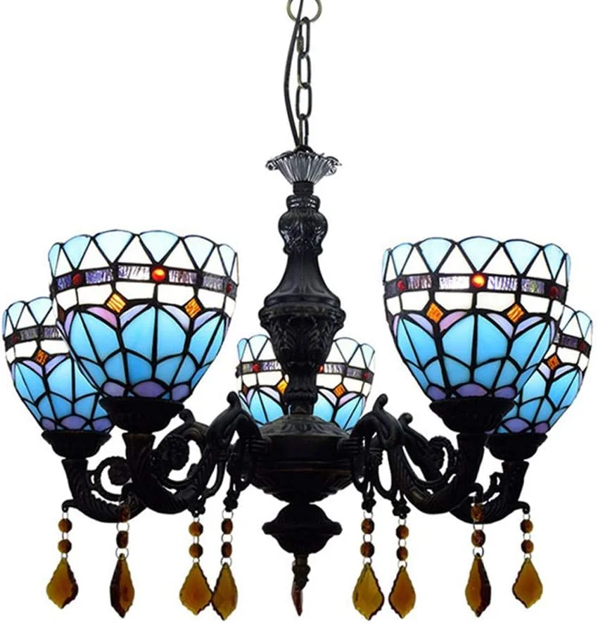 لوستر به سبک تیفانی، چراغ آویز 3 شاخه شیشه ای رنگی خلاقانه اروپایی، چراغ آویز تزئینی برای رستوران ها و اتاق خواب، 5 شاخه لوستر به سبک تیفانی، چراغ آویز 3 شاخه شیشه ای رنگی خلاقانه اروپایی، چراغ آویز تزئینی برای رستوران ها و اتاق خواب، 5 شاخه