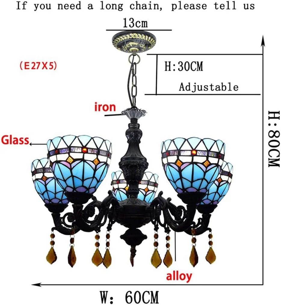 لوستر به سبک تیفانی، چراغ آویز 3 شاخه شیشه ای رنگی خلاقانه اروپایی، چراغ آویز تزئینی برای رستوران ها و اتاق خواب، 5 شاخه لوستر به سبک تیفانی، چراغ آویز 3 شاخه شیشه ای رنگی خلاقانه اروپایی، چراغ آویز تزئینی برای رستوران ها و اتاق خواب، 5 شاخه
