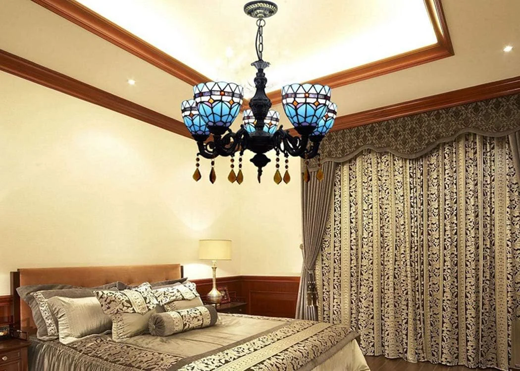 لوستر به سبک تیفانی، چراغ آویز 3 شاخه شیشه ای رنگی خلاقانه اروپایی، چراغ آویز تزئینی برای رستوران ها و اتاق خواب، 5 شاخه لوستر به سبک تیفانی، چراغ آویز 3 شاخه شیشه ای رنگی خلاقانه اروپایی، چراغ آویز تزئینی برای رستوران ها و اتاق خواب، 5 شاخه