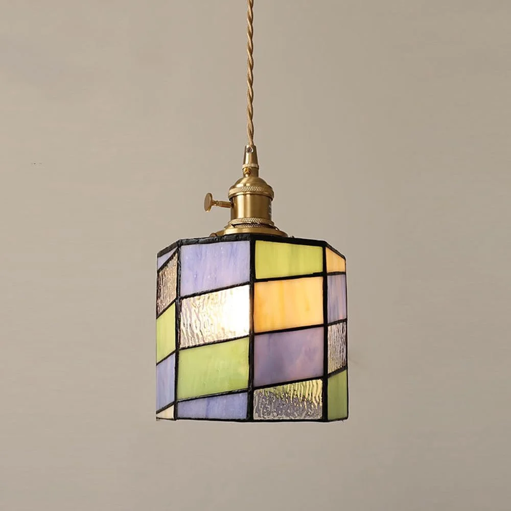 لوستر شیشه ای تیفانی، آویز استوانه ای شیشه ای طرح آب با کلید چرخشی، چراغ آویز برنجی عتیقه مناسب جزیره آشپزخانه با سیم قابل تنظیم، طلایی، مینی آرت E27 لوستر شیشه ای تیفانی، آویز استوانه ای شیشه ای طرح آب با کلید چرخشی، چراغ آویز برنجی عتیقه مناسب جزیره آشپزخانه با سیم قابل تنظیم، طلایی، مینی آرت E27