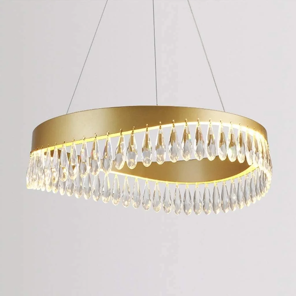 لوستر ال ای دی کریستالی استیل طلایی سازگار با اتاق ناهارخوری، نورپردازی داخلی، دکور مدرن لوستر ال ای دی کریستالی استیل طلایی سازگار با اتاق ناهارخوری، نورپردازی داخلی، دکور مدرن