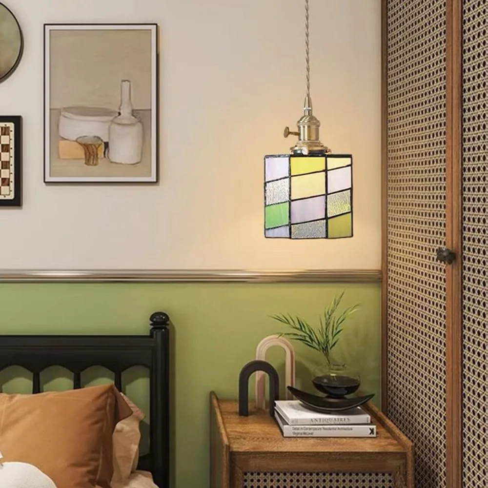 لوستر شیشه ای تیفانی، آویز استوانه ای شیشه ای طرح آب با کلید چرخشی، چراغ آویز برنجی عتیقه مناسب جزیره آشپزخانه با سیم قابل تنظیم، طلایی، مینی آرت E27 لوستر شیشه ای تیفانی، آویز استوانه ای شیشه ای طرح آب با کلید چرخشی، چراغ آویز برنجی عتیقه مناسب جزیره آشپزخانه با سیم قابل تنظیم، طلایی، مینی آرت E27