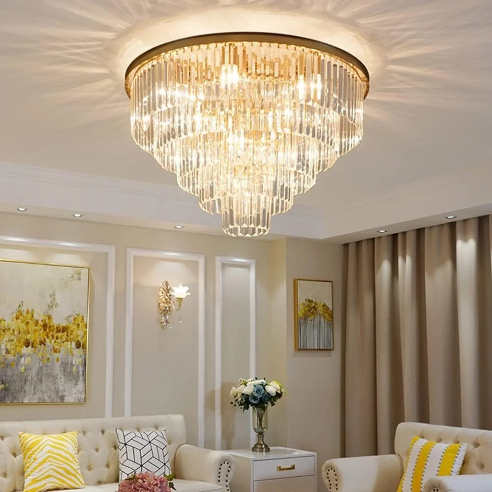 لوستر ال ای دی مدرن طلایی اتاق نشیمن چراغ آویز کریستالی E14 شکل گرد چراغ سقفی توکار چراغ های آویز قطره آب، دکور مدرن، یک رنگ - 80 سانتی متر لوستر ال ای دی مدرن طلایی اتاق نشیمن چراغ آویز کریستالی E14 شکل گرد چراغ سقفی توکار چراغ های آویز قطره آب، دکور مدرن، یک رنگ - 80 سانتی متر