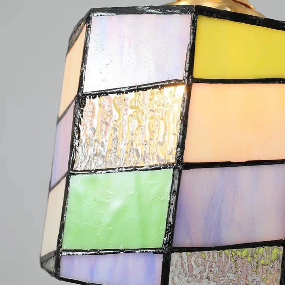 لوستر شیشه ای تیفانی، آویز استوانه ای شیشه ای طرح آب با کلید چرخشی، چراغ آویز برنجی عتیقه مناسب جزیره آشپزخانه با سیم قابل تنظیم، طلایی، مینی آرت E27 لوستر شیشه ای تیفانی، آویز استوانه ای شیشه ای طرح آب با کلید چرخشی، چراغ آویز برنجی عتیقه مناسب جزیره آشپزخانه با سیم قابل تنظیم، طلایی، مینی آرت E27