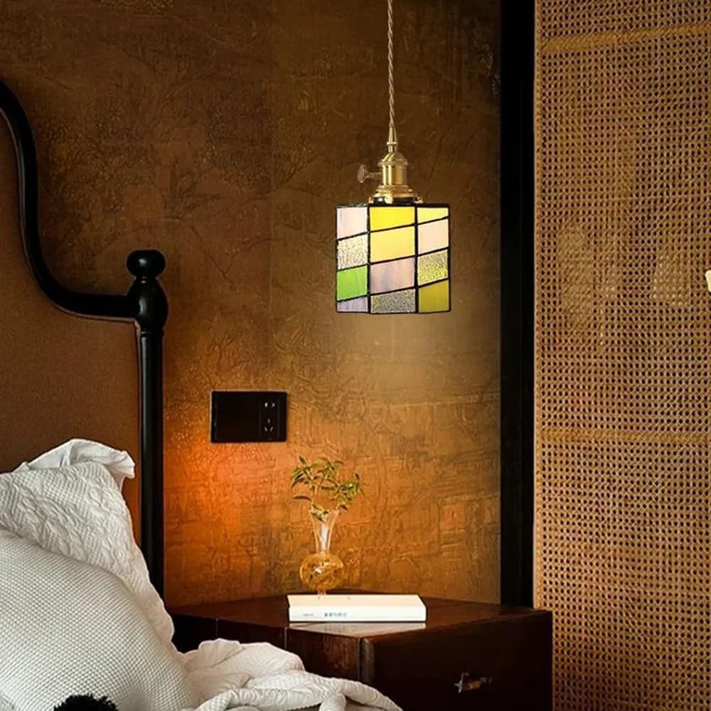 لوستر شیشه ای تیفانی، آویز استوانه ای شیشه ای طرح آب با کلید چرخشی، چراغ آویز برنجی عتیقه مناسب جزیره آشپزخانه با سیم قابل تنظیم، طلایی، مینی آرت E27 لوستر شیشه ای تیفانی، آویز استوانه ای شیشه ای طرح آب با کلید چرخشی، چراغ آویز برنجی عتیقه مناسب جزیره آشپزخانه با سیم قابل تنظیم، طلایی، مینی آرت E27