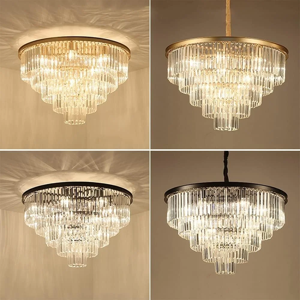 لوستر ال ای دی مدرن طلایی اتاق نشیمن چراغ آویز کریستالی E14 شکل گرد چراغ سقفی توکار چراغ های آویز قطره آب، دکور مدرن، یک رنگ - 80 سانتی متر لوستر ال ای دی مدرن طلایی اتاق نشیمن چراغ آویز کریستالی E14 شکل گرد چراغ سقفی توکار چراغ های آویز قطره آب، دکور مدرن، یک رنگ - 80 سانتی متر