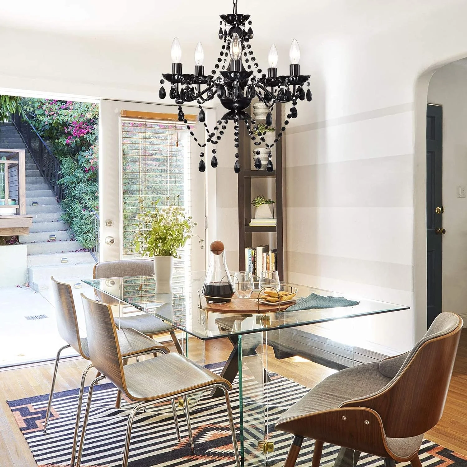 لوستر کریستالی مشکی، لوستر 5 شاخه مناسب اتاق ناهارخوری، چراغ آویز وینتیج گوتیک، چراغ سقفی برای رستوران، جزیره آشپزخانه، اتاق نشیمن لوستر کریستالی مشکی، لوستر 5 شاخه مناسب اتاق ناهارخوری، چراغ آویز وینتیج گوتیک، چراغ سقفی برای رستوران، جزیره آشپزخانه، اتاق نشیمن