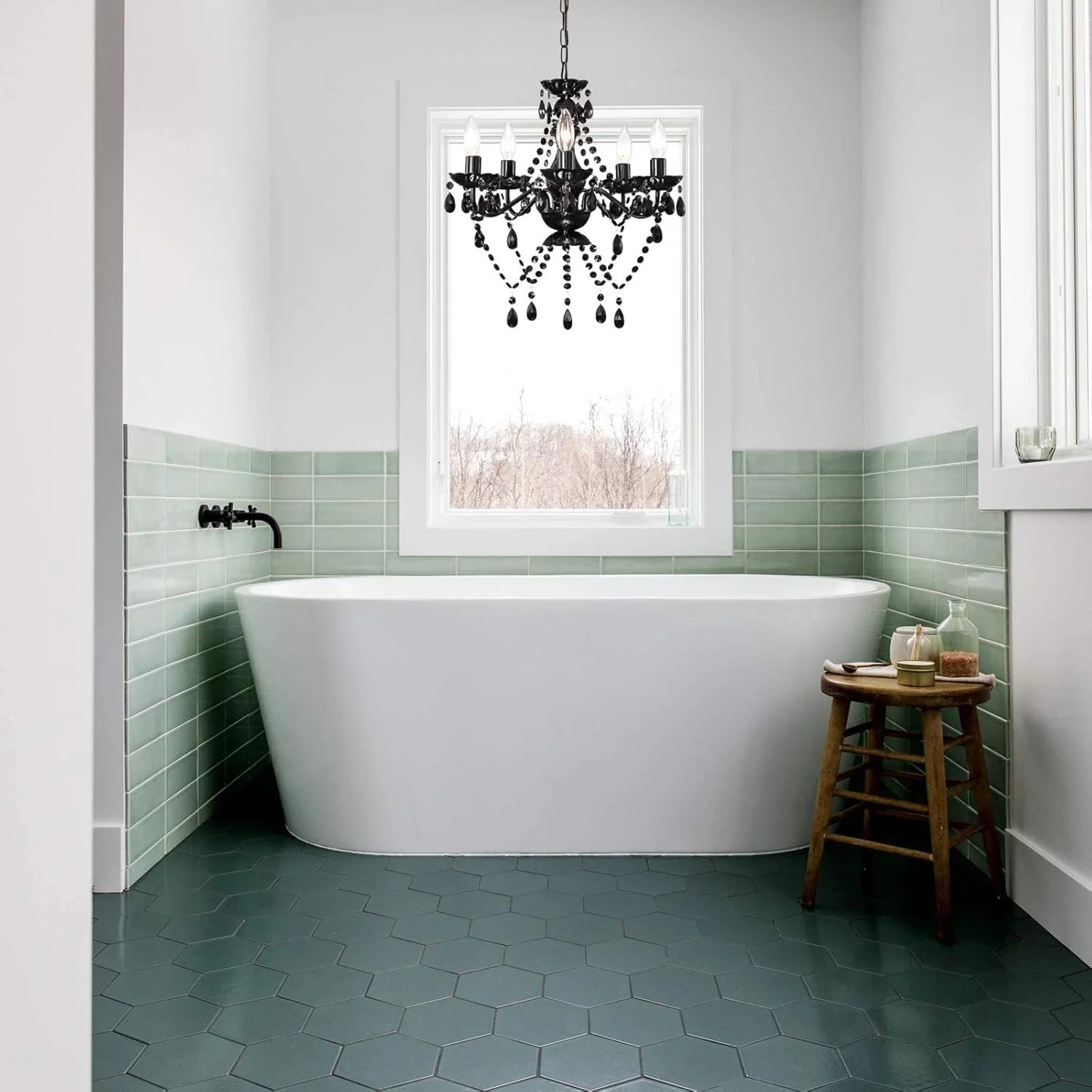 لوستر کریستالی مشکی، لوستر 5 شاخه مناسب اتاق ناهارخوری، چراغ آویز وینتیج گوتیک، چراغ سقفی برای رستوران، جزیره آشپزخانه، اتاق نشیمن لوستر کریستالی مشکی، لوستر 5 شاخه مناسب اتاق ناهارخوری، چراغ آویز وینتیج گوتیک، چراغ سقفی برای رستوران، جزیره آشپزخانه، اتاق نشیمن