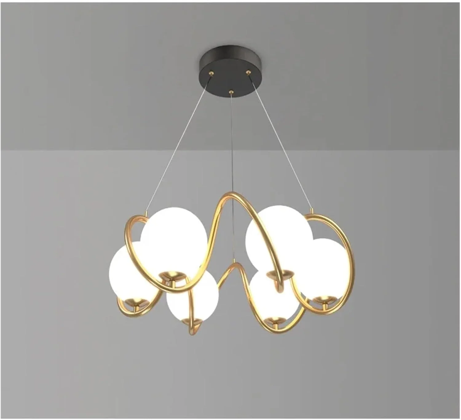 لوستر توپ شیشه ای دکوراسیون لوکس طلایی مینیمالیستی سازگار با اتاق نشیمن اتاق خواب طراحی لافت آشپزخانه، لوستر، دکور مدرن، سفید سرد - 6 شاخه لوستر توپ شیشه ای دکوراسیون لوکس طلایی مینیمالیستی سازگار با اتاق نشیمن اتاق خواب طراحی لافت آشپزخانه، لوستر، دکور مدرن، سفید سرد - 6 شاخه