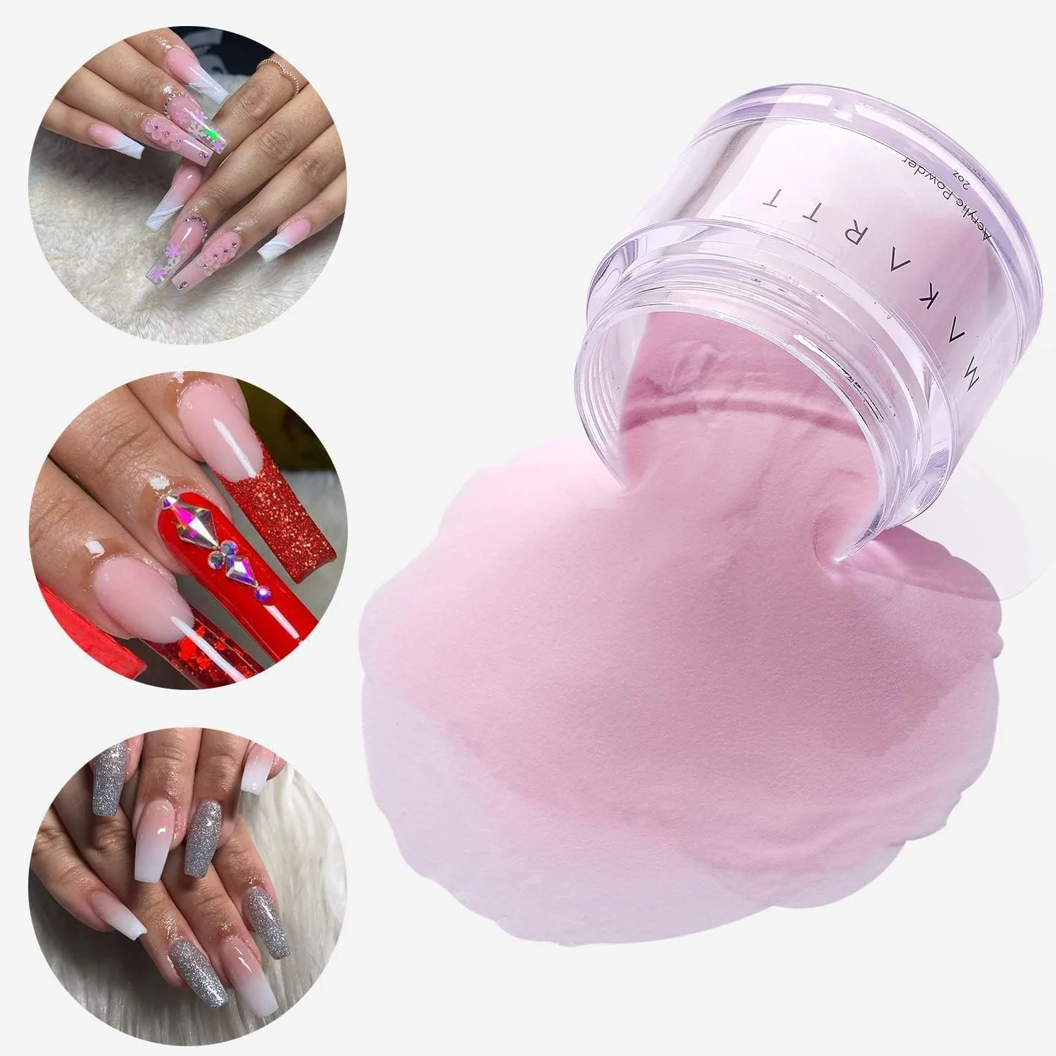 پودر ناخن صورتی ماکارت، پودر ناخن برای کاشت ناخن، بدون نیاز به لامپ UV LED برای خشک شدن پودر ناخن صورتی ماکارت، پودر ناخن برای کاشت ناخن، بدون نیاز به لامپ UV LED برای خشک شدن