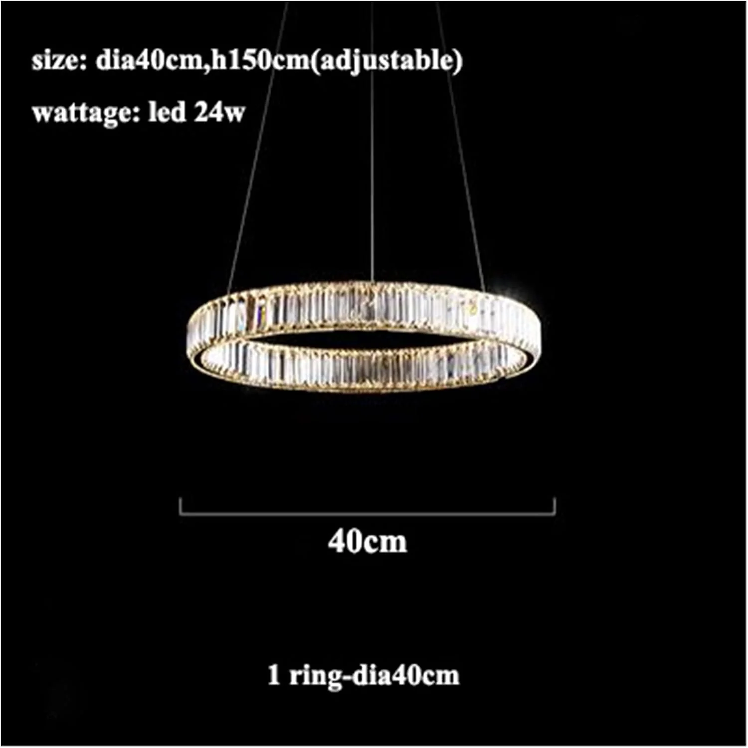 لوستر مدرن کریستالی دایره ای RC LED دیمر پذیر، لوستر حلقه ای استیل طلایی/کروم، چراغ آویز اتاق نشیمن، نورپردازی منزل، 1 حلقه - قطر 40 سانتی متر - نور سفید لوستر مدرن کریستالی دایره ای RC LED دیمر پذیر، لوستر حلقه ای استیل طلایی/کروم، چراغ آویز اتاق نشیمن، نورپردازی منزل، 1 حلقه - قطر 40 سانتی متر - نور سفید