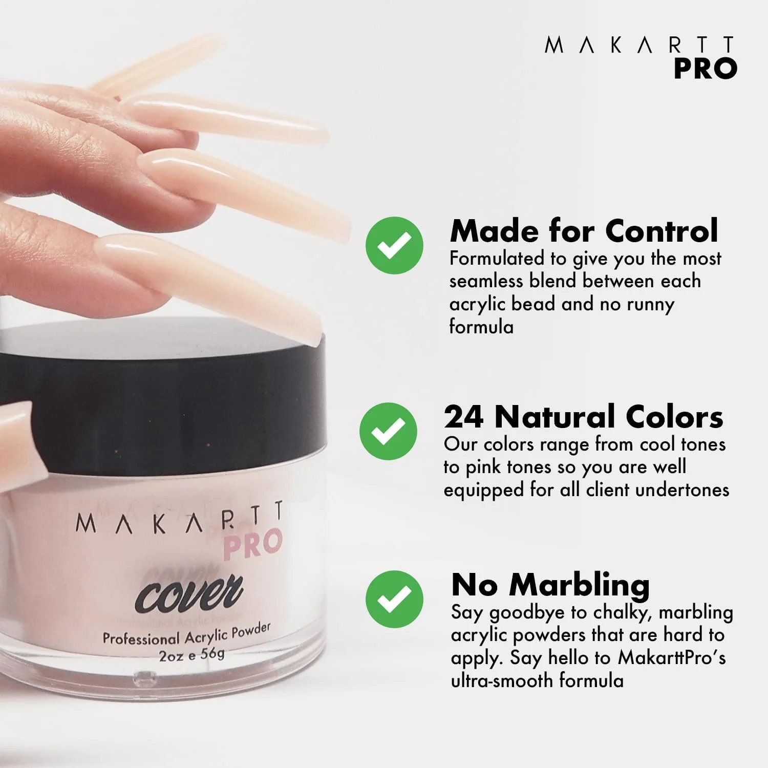 پودر اکریلیک MakarttPro - پودر پوشش اکریلیک ناخن 56 گرمی/2 اونسی برای اکستنشن ناخن، پودر اکریلیک عالی برای Pr پودر اکریلیک MakarttPro - پودر پوشش اکریلیک ناخن 56 گرمی/2 اونسی برای اکستنشن ناخن، پودر اکریلیک عالی برای Pr